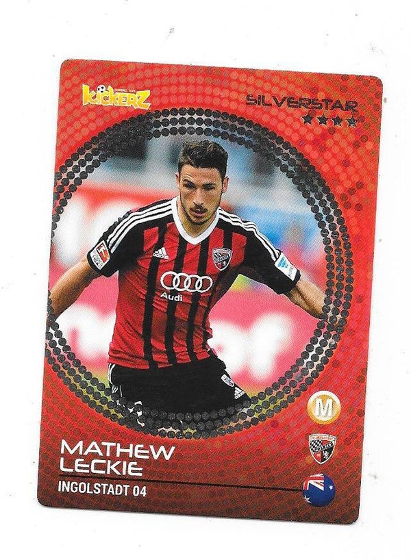 2015-16 Swedish Kickerz Silverstar Football Card # Mathew Leckie , Ingolstadt 04 , Australia