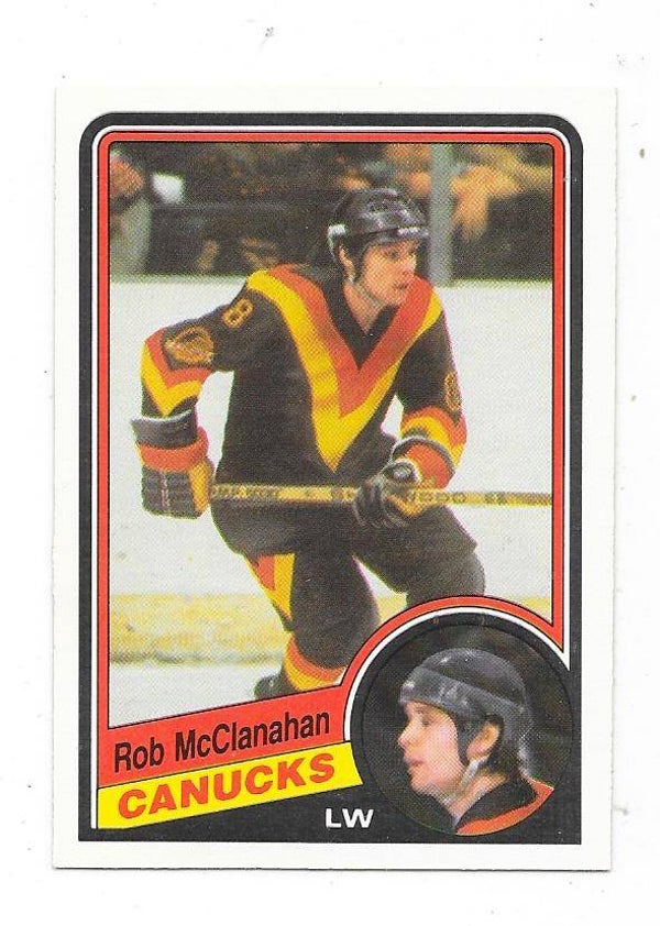 1984-85 OPC NHL Ice Hockey Card #325 Rob McClanahan , Vancouver Canucks