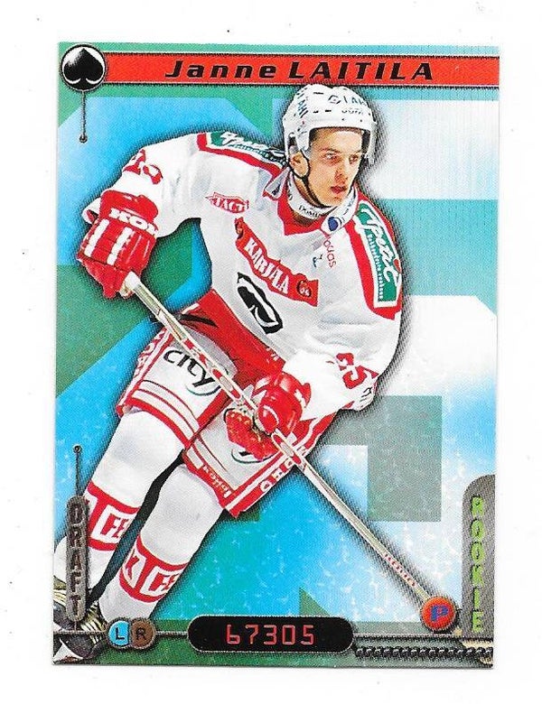 2000-01 Finnish Cardset Ice Hockey Card #107 Janne Laitila , Ässät