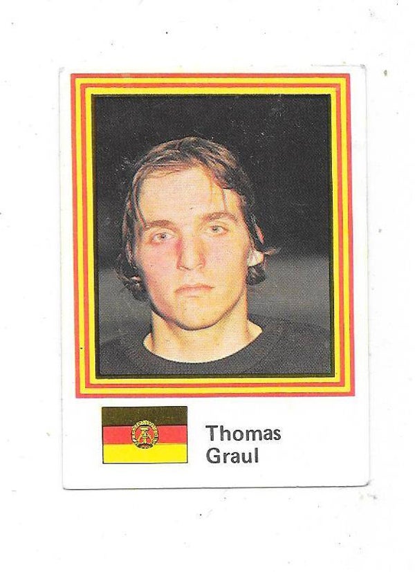 1983 Swedish Semic WC Ice Hockey Sticker #155 Thomas Graul , DDR & SC Dynamo Berlin