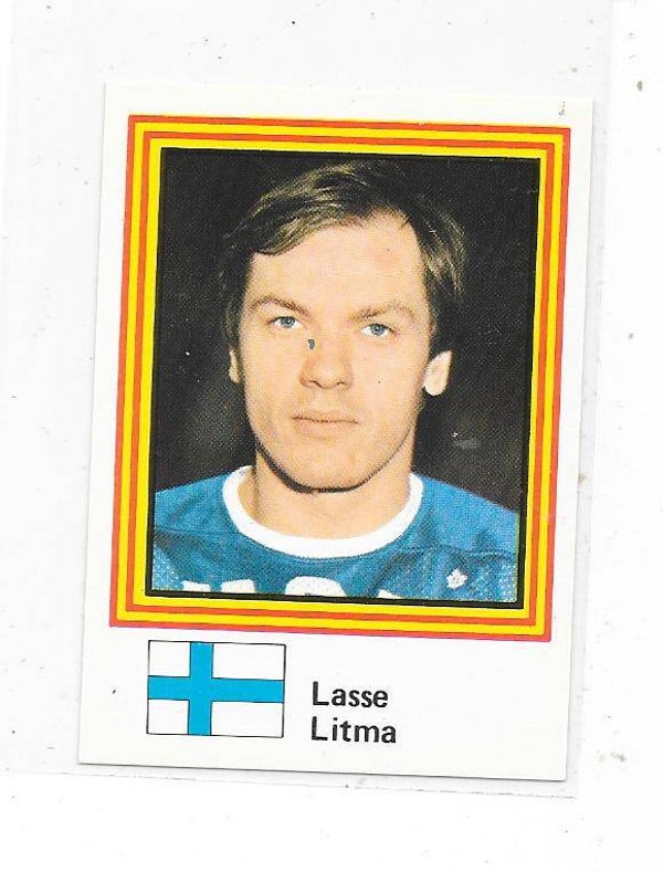 1983 Swedish Semic WC Iche Hockey Sticker #35 Lasse Litma , Finland & Tappara