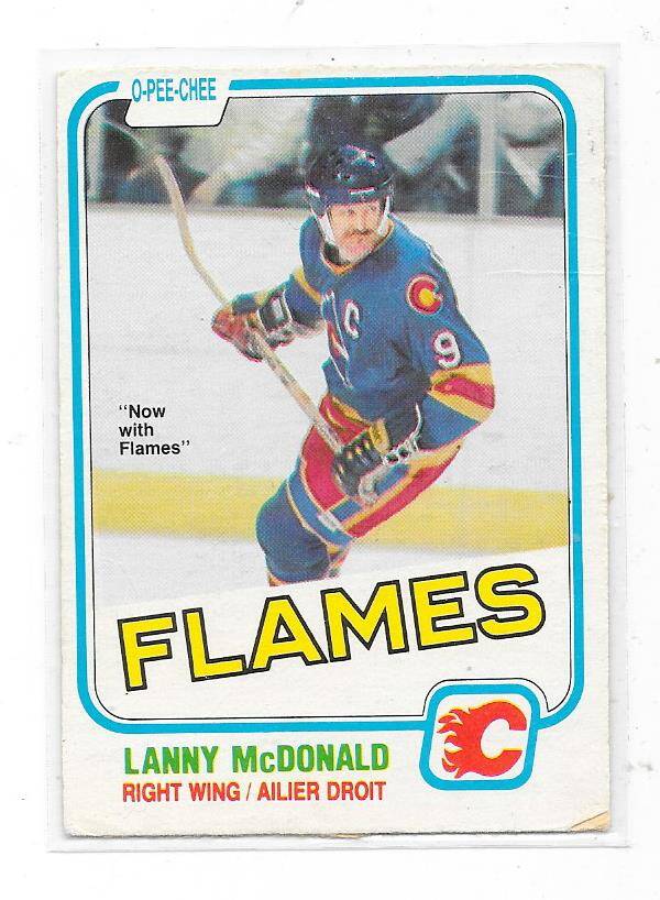 1981-82 OPC NHL Ice Hockey Card #77 Lanny McDonald , Colorado Rockies