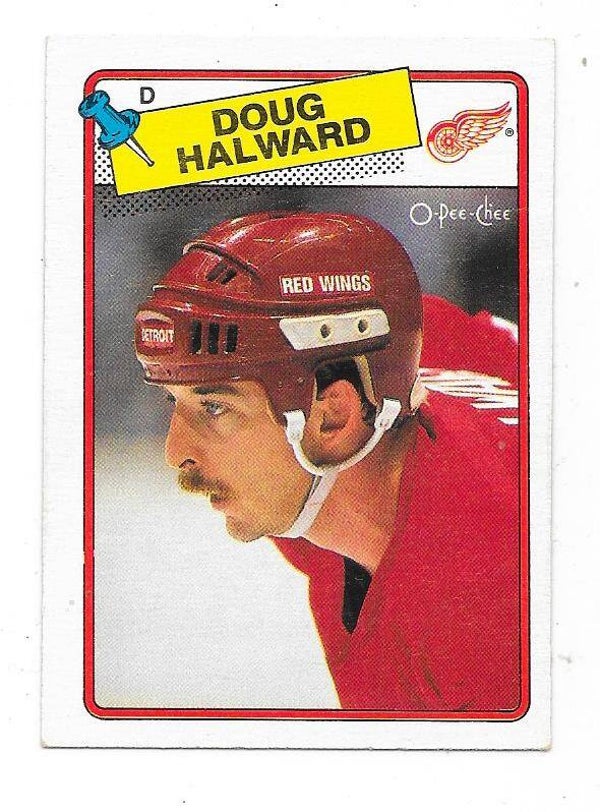 1988-89 OPC NHL Ice Hockey Card #113 Doug Halward , Detroit Red Wings