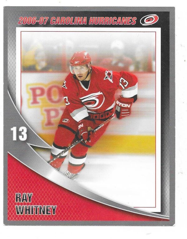 2006-07 Carolina Hurricanes Teamissued NHL Ice Hockey Card #13 Ray Whitney , Spokane Chiefs