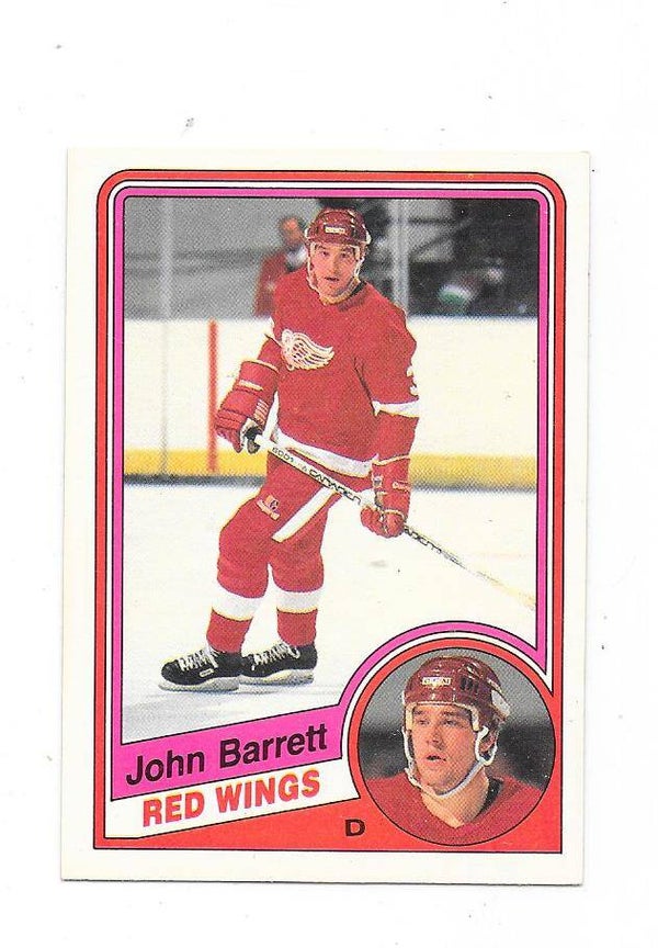 1984-85 OPC NHL Ice Hockey Card #49 John Barrett , Detroit Red Wings