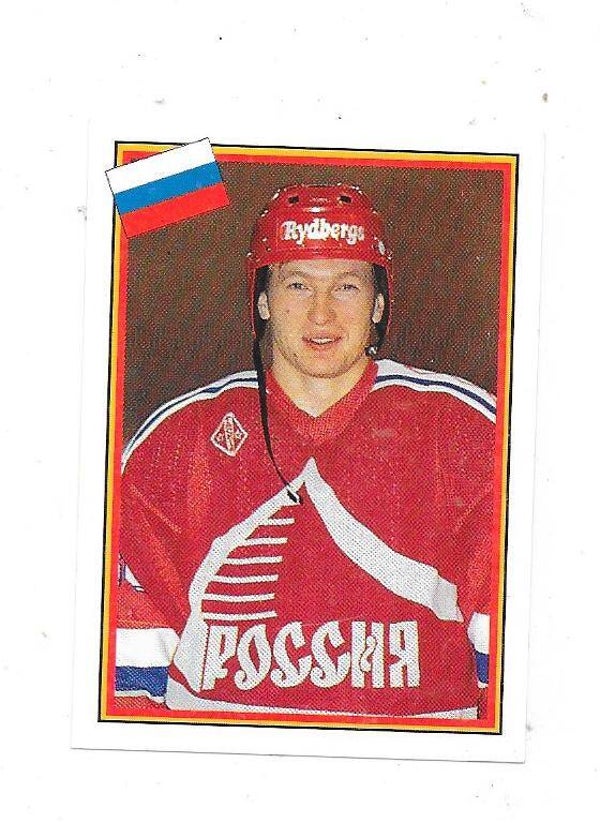 1993 Swedish Semic WC Ice Hockey Sticker #133 Alexander Karpovtsev, Russia & New York Rangers