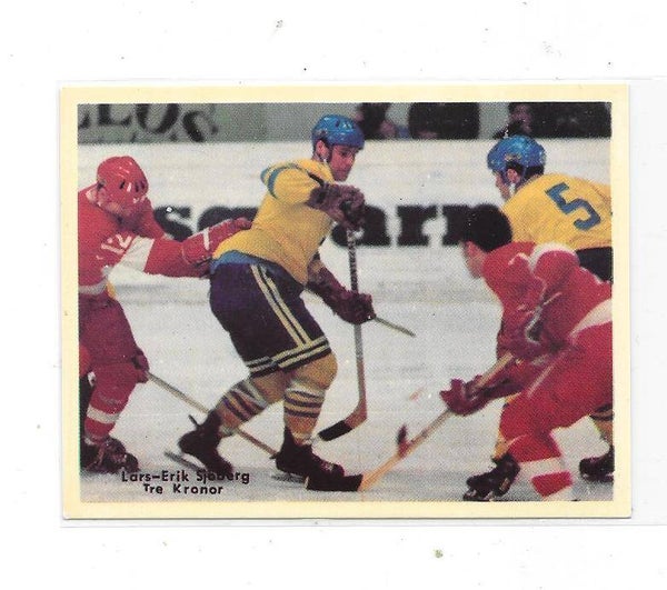 1970 Swedish Cumulus Mästar Serie Ice Hockey Card # Lars-Erik Sjöberg , Sweden & Winnipeg Jets