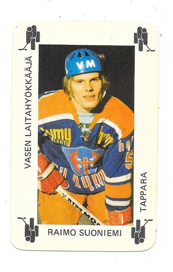 1974-75 Finnish Typotor Ice Hockey Card # Raimo Suoniemi , Tappara Tampere & Augsburger EV
