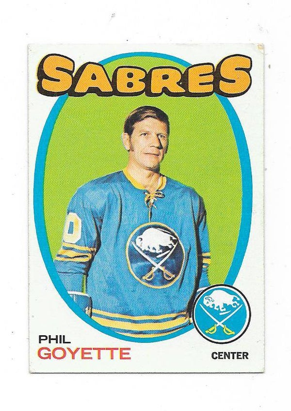 1971-72 Topps NHL Ice Hockey Card #88 Phil Goyette , Buffalo Sabres