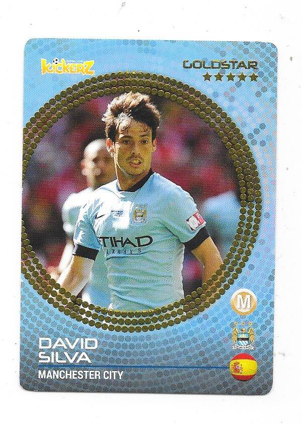 2014-15  Swedish Kickerz Goldstar # David Silva , Manchester City & Spain