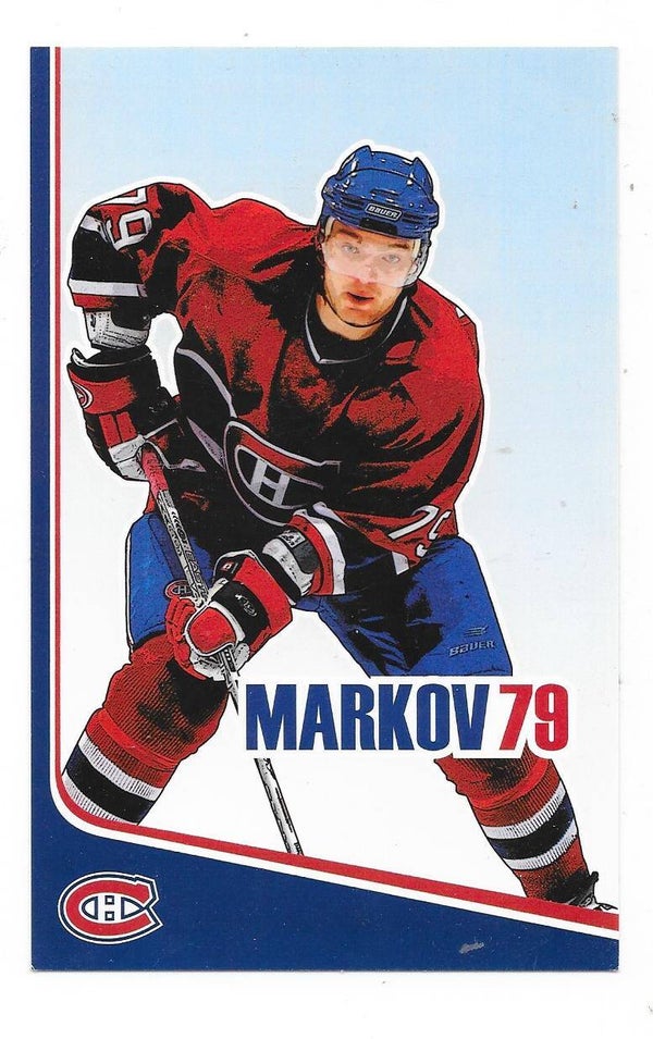 2006-07 Montreal Canadiens Teamissued Postcard NHL #79 Andrei Markov , Russia