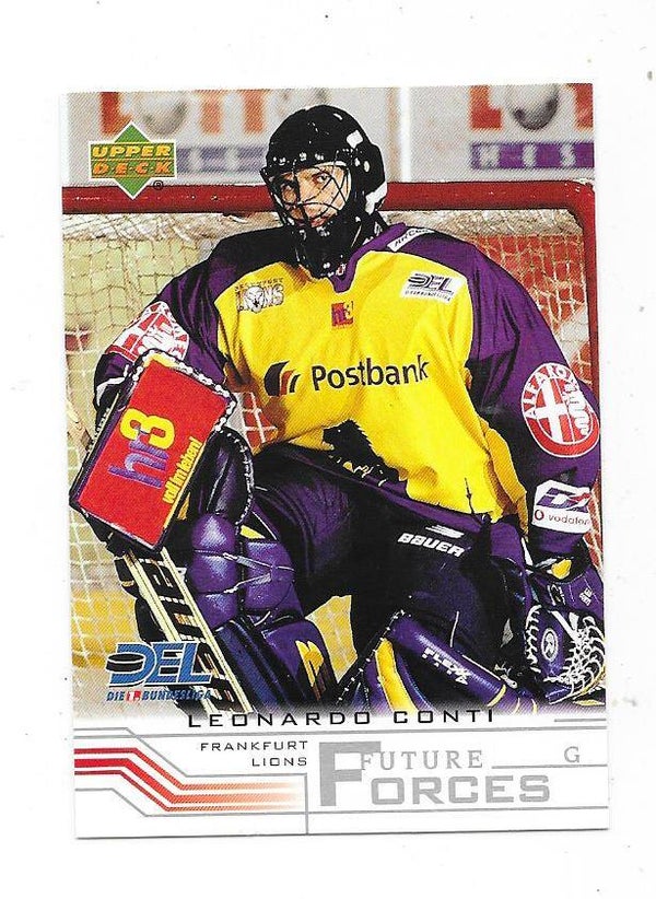 2001-02 German Upper Deck Future Forces Ice Hockey Card #248 Leonardo Conti , Frankfurt Lions