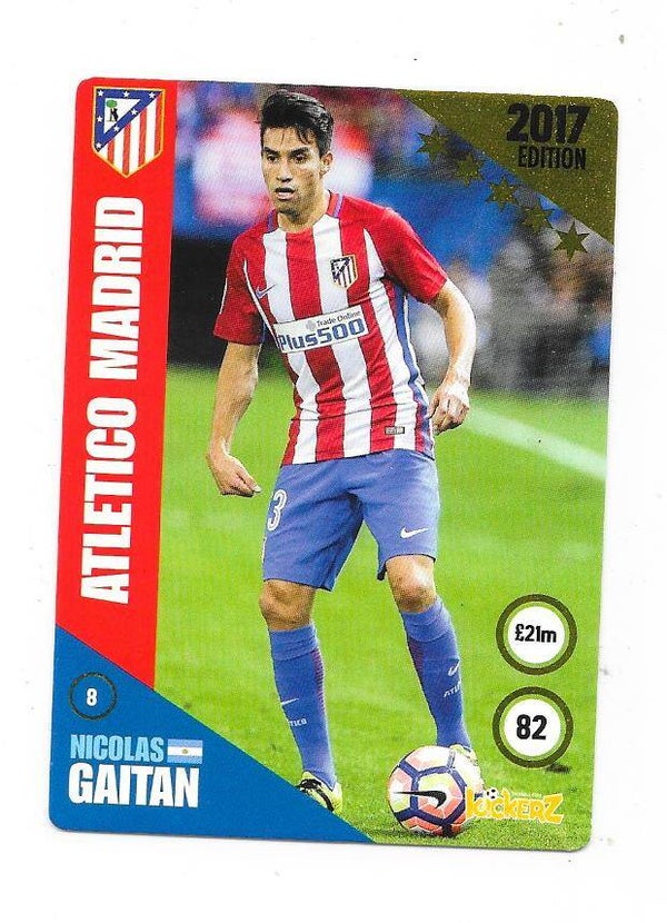2016-17 Swedish Kickerz Goldstar Football card # Nicolás Gaitán , Atlético Madrid & Argentina