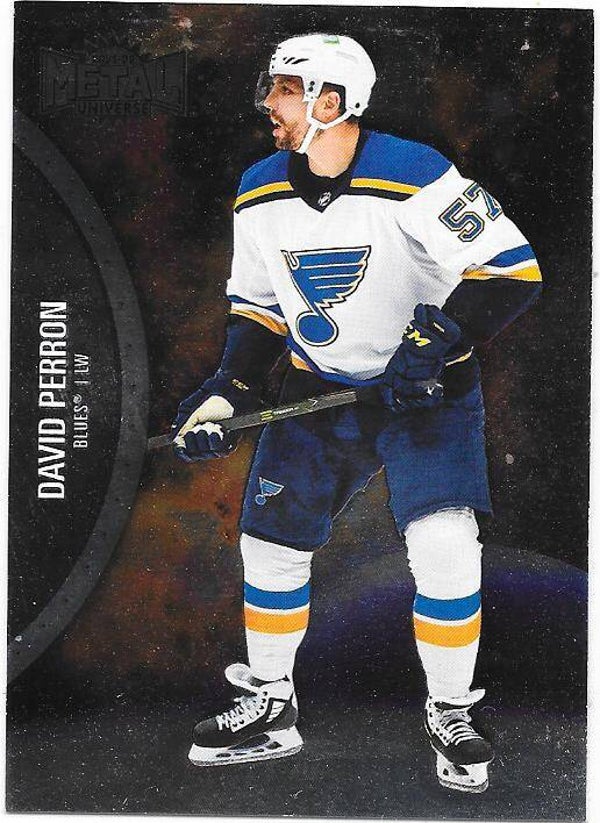2021-22 Skybox Metal Universe NHL Ice Hockey Card #96 David Perron , St Louis Blues