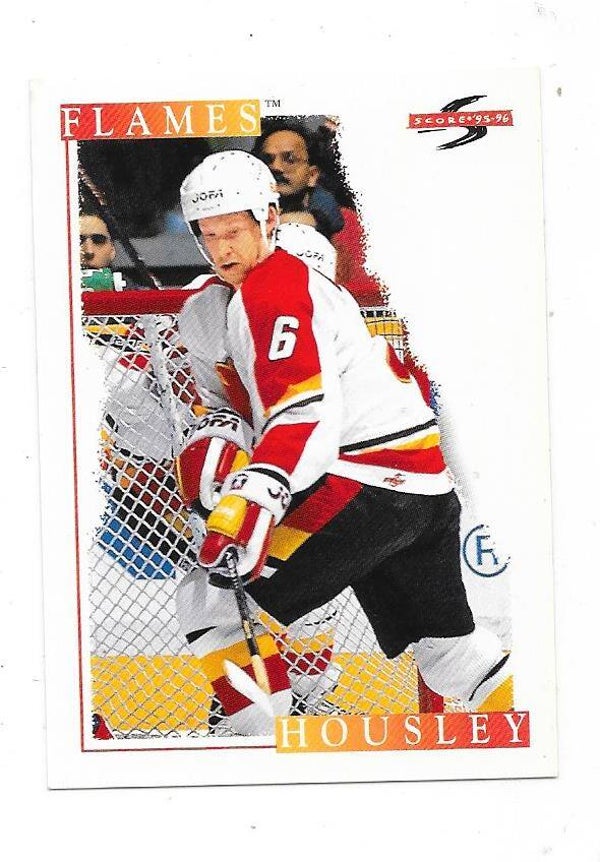 1995-96 Score NHL Ice Hockey Card #45 Phil Housley , Calgary Flames