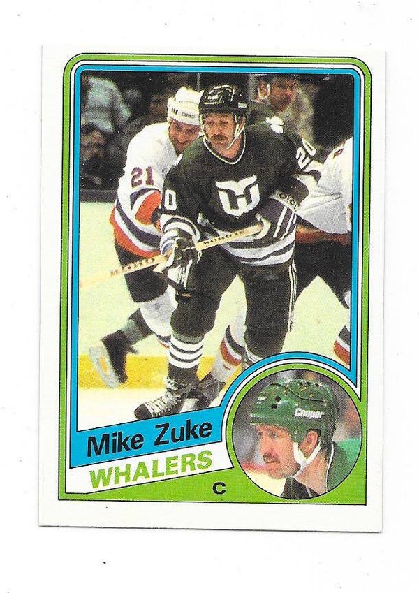 1984-85 OPC NHL Ice Hockey Card #80 Mike Zuke , Hartford Whalers