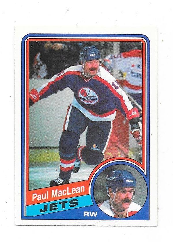1984-85 OPC NHL Ice Hockey Card #342 Paul MacLean , Winnipeg Jets