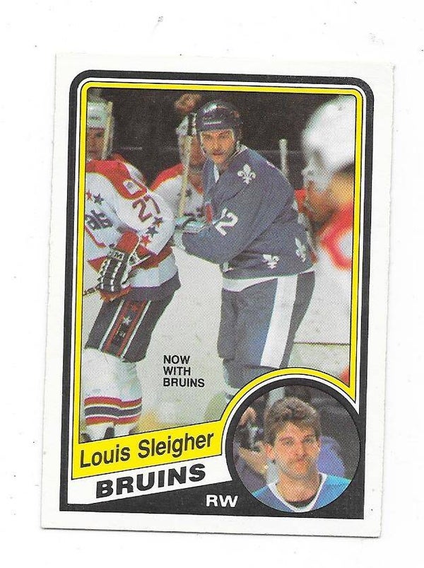 1984-85 OPC NHL Ice Hockey Card #290 Louis Sleigher , Boston Bruins