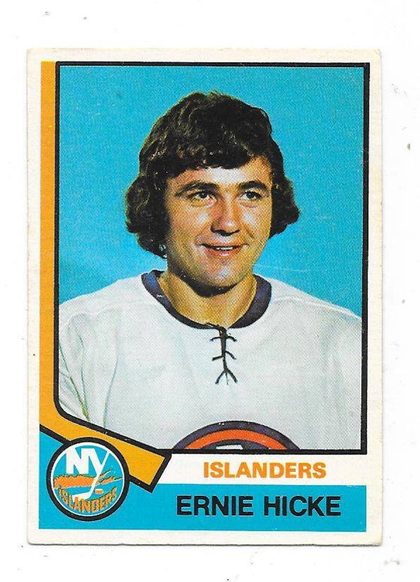 1974-75 OPC NHL Ice Hocke Card #387 Ernie Hicke , New York Islanders