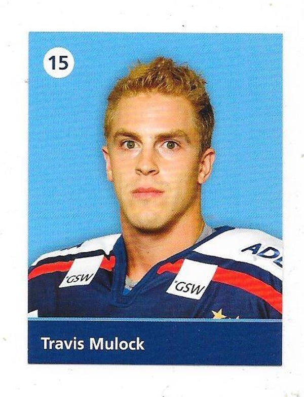 2009-10 German Eisbären Berlin Teamissued Ice Hockey Card #15 Travis Mulock ,  Surrey Eagles
