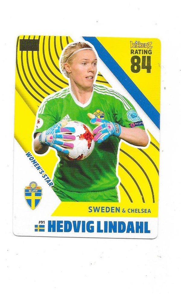2017-18 Swedish Kickerz Goldstar Football Card #91 Hedvig Lindahl . Chelsea & Sweden
