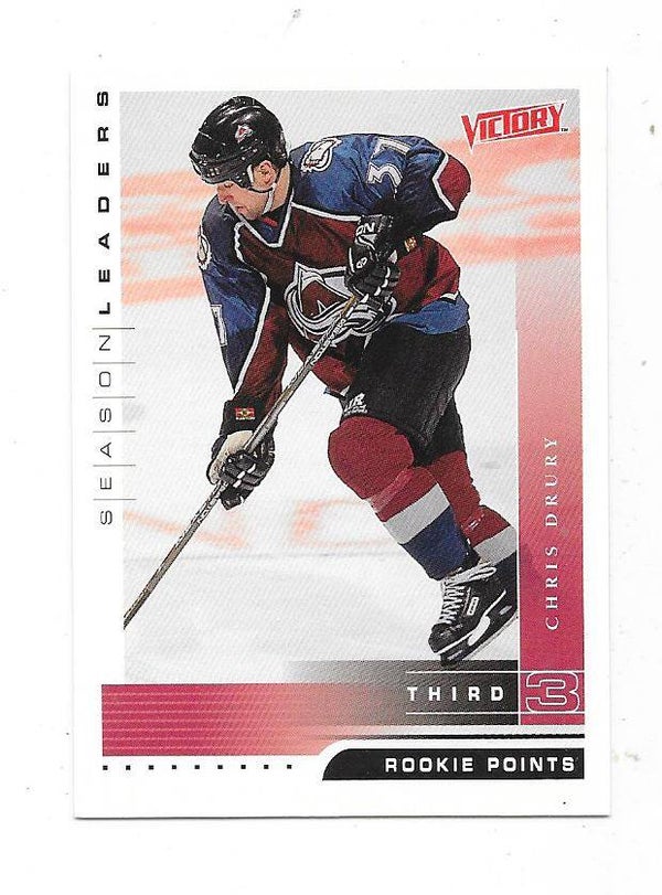2000-01 Upper Deck Victory Rookie Points #353 Chris Drury , Colorado Avalanche