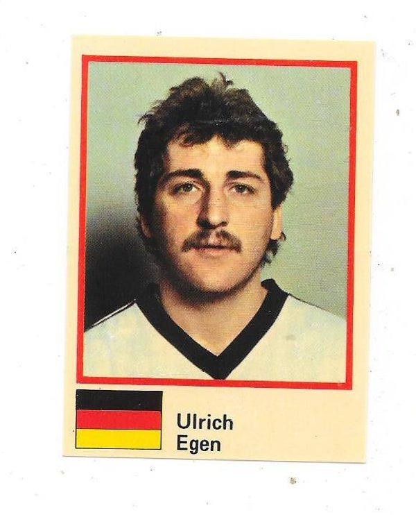 1982 Finnish Semic WC Ice Hockey Sticker #109 Ulrich Egen , West Germany , Düsseldorfer EG