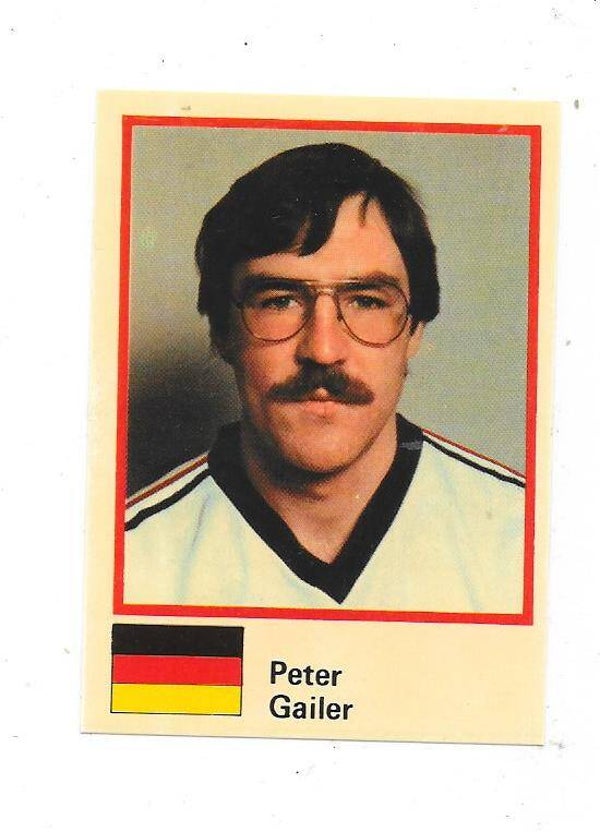 1982 Finnish Semic WC Ice Hockey Sticker #104 Petr Gailer , West Germany & SC Riessersee