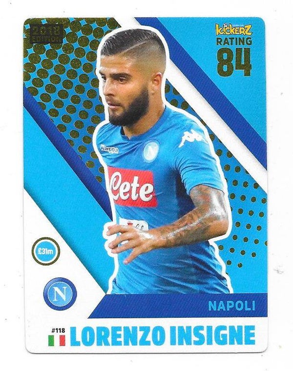 2017-18 Swedish Kickerz Goldstar # Lorenzo Insigne   Napoli , Italia
