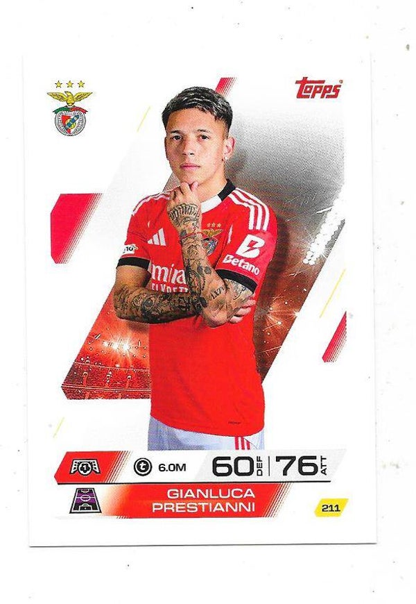 2025-26 Topps Match Attax #211 Gianluca Prestianni , SL Benfica