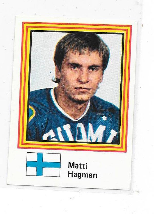 1983 Swedish Semic WC Sticker #46 Matti Hagman , Finland & Edmonton Oilers