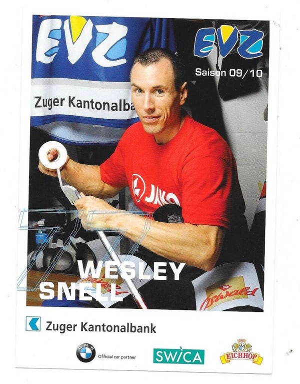 2009-10 Swiss EV Zug TeamIssued #77 Wesley Snell  Waterloo Siskins