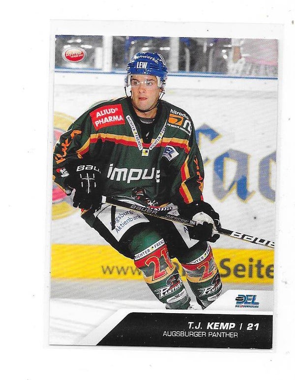 2009-10 DEL Ice Hockey card #112 T.J. Kemp , Augsburger Panther , Mercyhurst College