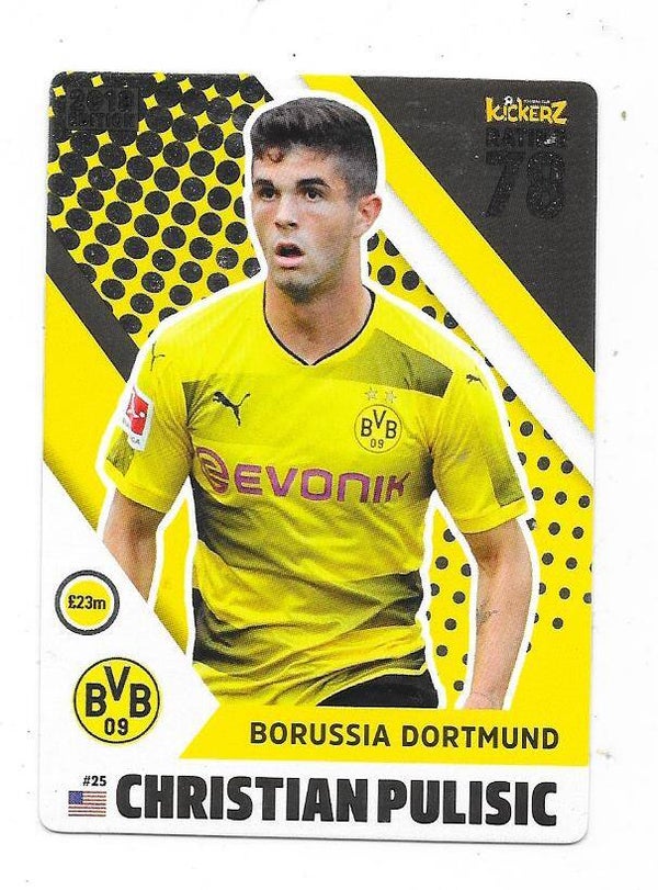 2017-18 Swedish Kickerz Silverstar #25 Christian Pulisic , Borussia Dortmund