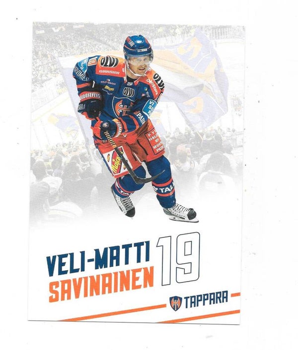 Finnish Tappara Teamissued Ice Hockey Card #19 Veli-Matti Savinainen