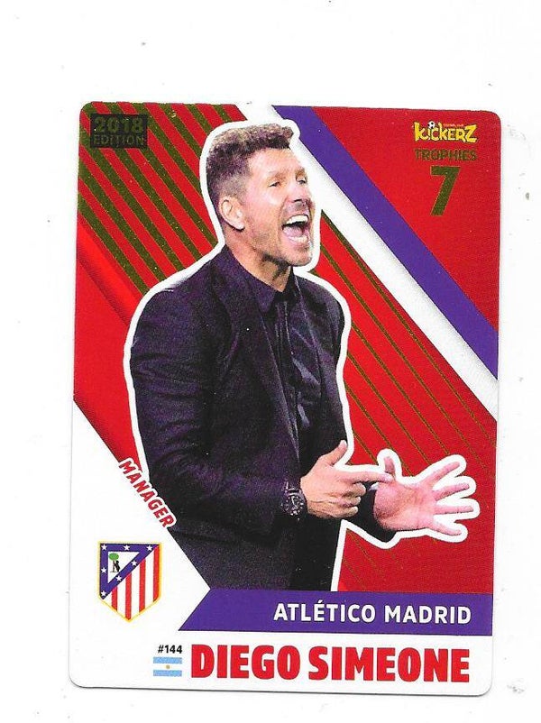 2017-18 Swedish Kickerz Goldstar #144 Diego Simeone Atletico Madrid , Argentina