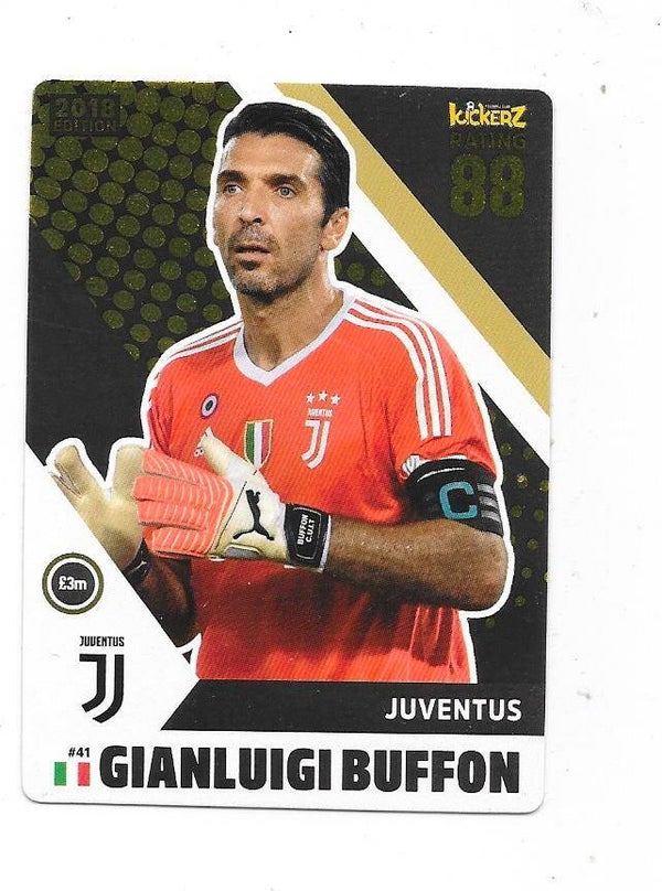 2017-18 Swedish Kickerz Goldstar Football card #41 Gianluigi Buffon , Juventus , Italia