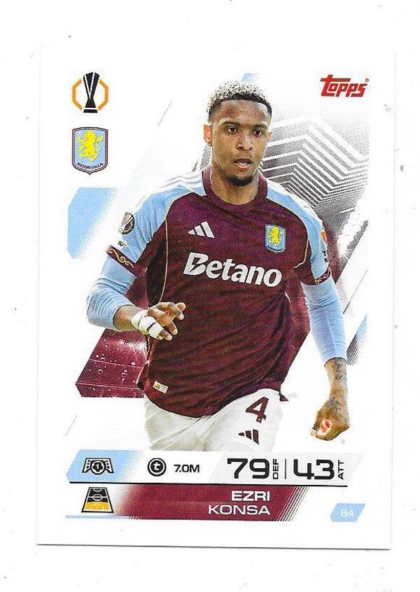 2025-26 Topps Match Attax #84 Ezri Konsa , Aston Villa