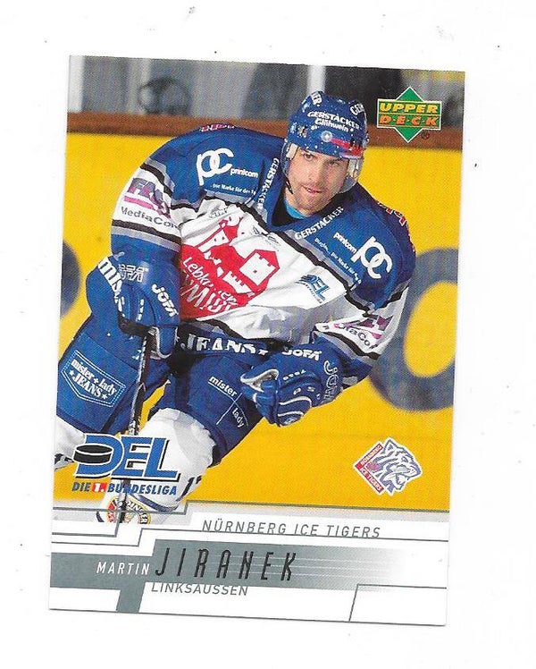 2000-01 German DEL Ice Hockey Card #189 Martin Jiranek , Nürnberg Ice Tigers , Bowling Green State Univ.