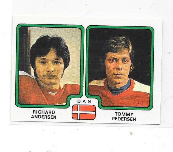 1979 Swedish Panini World Championship Ice Hockey Stickers #364 Richard Andersen & Tommy Pedersen , Denmark