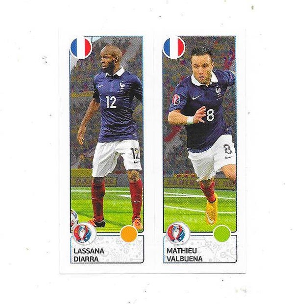 2016 Panini UEFA EURO Sticker #41 Diarra & Valbuena , France