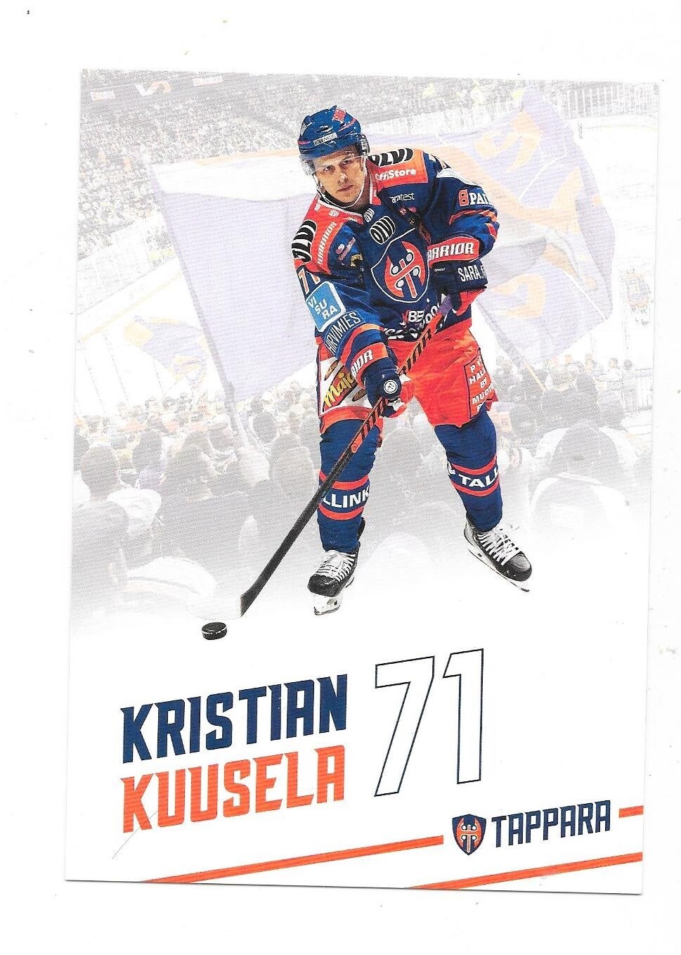 Finnish Tappara Teamissued Ice Hockey Card #71 Kristian Kuusela