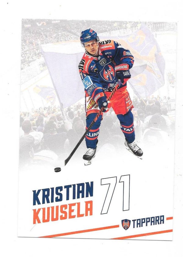 Finnish Tappara Teamissued Ice Hockey Card #71 Kristian Kuusela