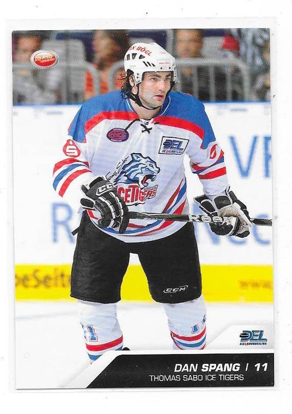 2009-10 German DEL Ice Hockey card #355 Dan Spang , Nürnberg Ice Tigers ,  Boston Univ.