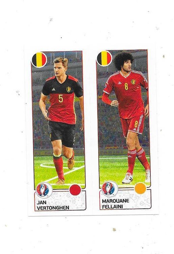 2016 Panini UEFA EURO Sticker #488 Vertonghen & Fellaini , Belgium