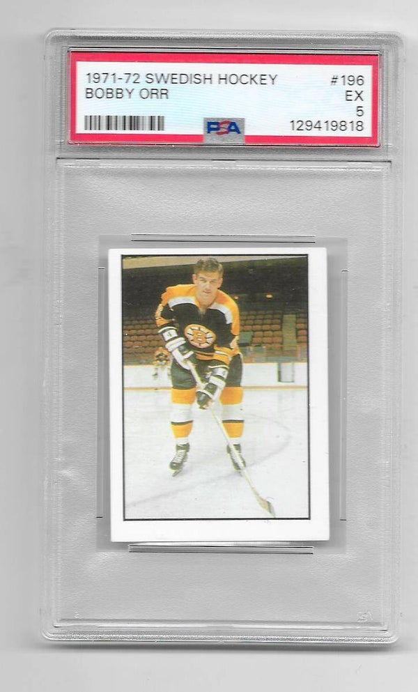 1971-72 Swedish Williams Hockey #196 Bobby Orr , Boston Bruins  ( PSA EX , 5 )
