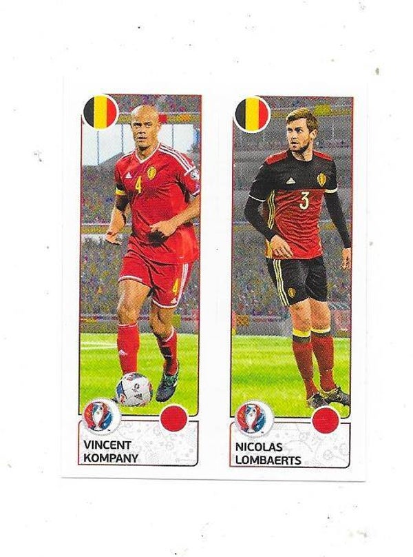 2016 Panini UEFA EURO Sticker #487 Kompany & Lombaerts , Belgium