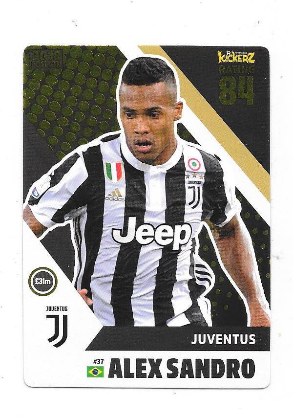 2017-18 Swedish Kickerz Goldstar #37 Alex Sandro Juventus , Brasil