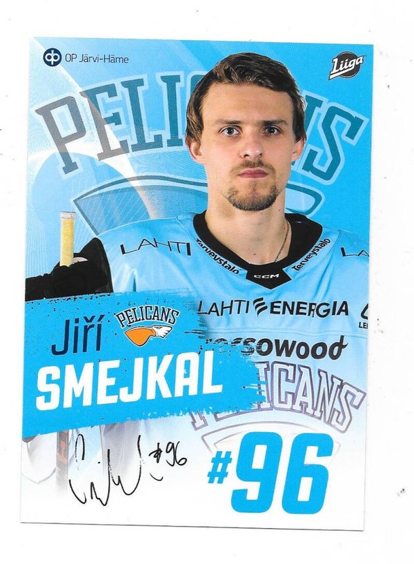2021-22 Finnish Pelicans Teamissued Ice Hockey Card #96 Jiri Smejkal , HC Dynamo Pardubice