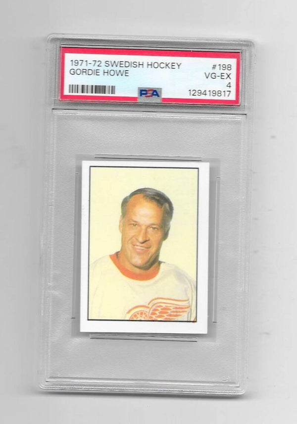 1971-72 Swedish Williams Hockey #198 Gordie Howe , Detroit Red Wings  ( PSA VG-EX , 4 )